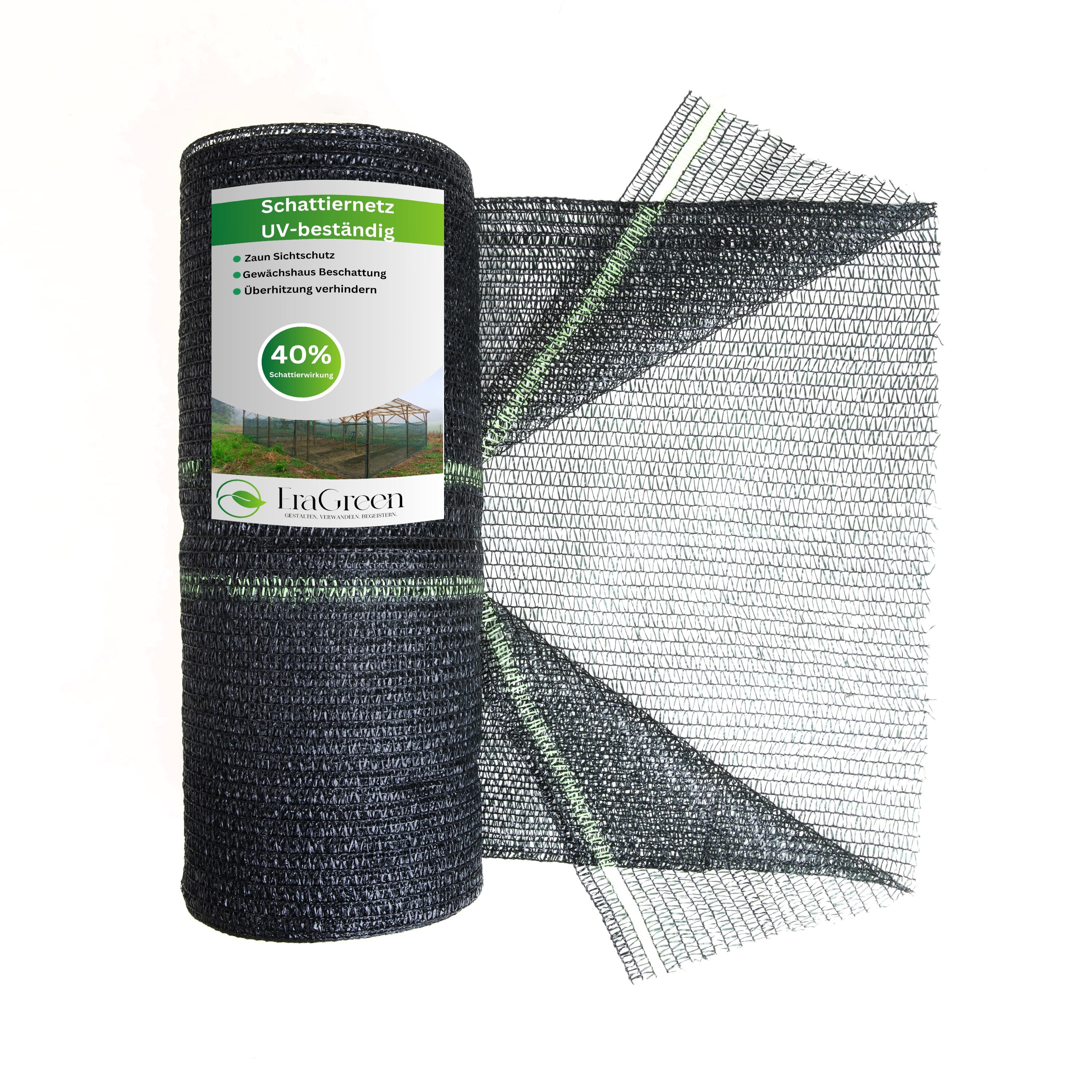 Schattiernetz dunkelgrün – Sonnenschutz mit 40%, 60% oder 85% Schattierwirkung