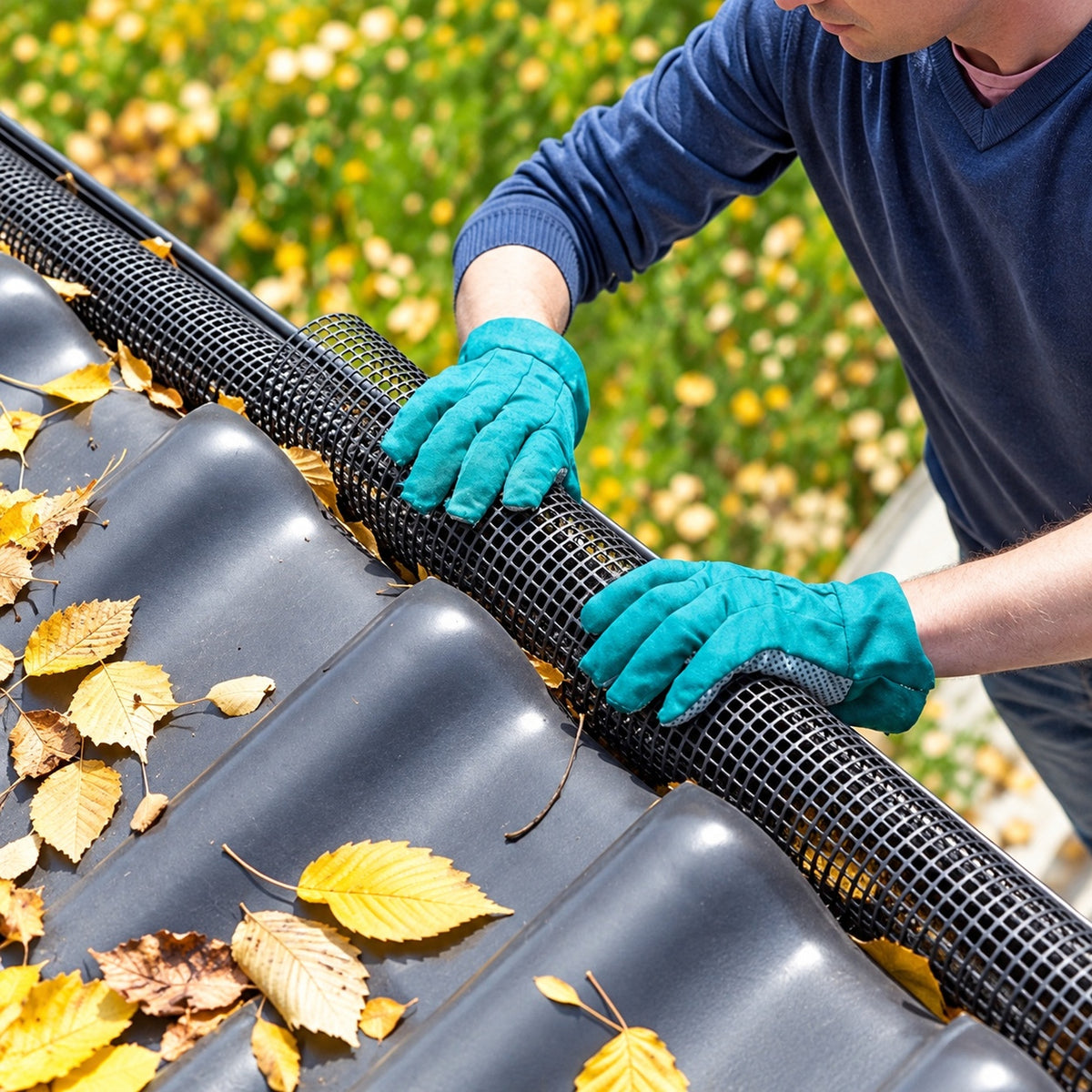 Laubschutzgitter 2m länge für Dachrinnen 100mm-125mm Dachrinnenschutz Laubfang – Bild 6