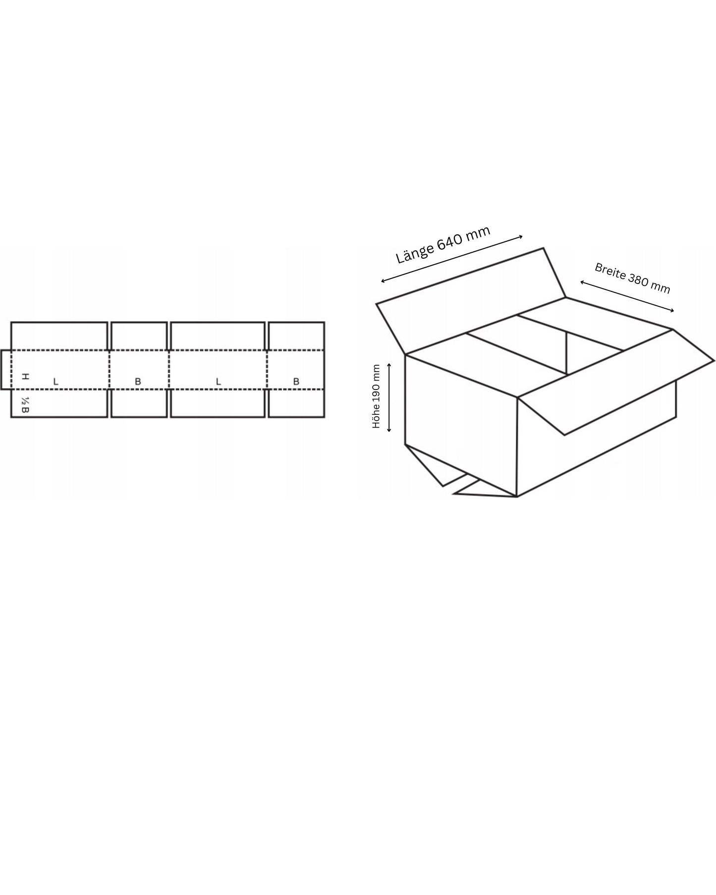 640 x 380 x 190mm Faltkratons 5 Stück Karton Versandkarton DHL Umzugskarton