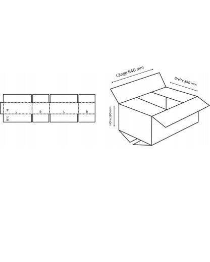 640 x 380 x 190mm Faltkratons 5 Stück Karton Versandkarton DHL Umzugskarton