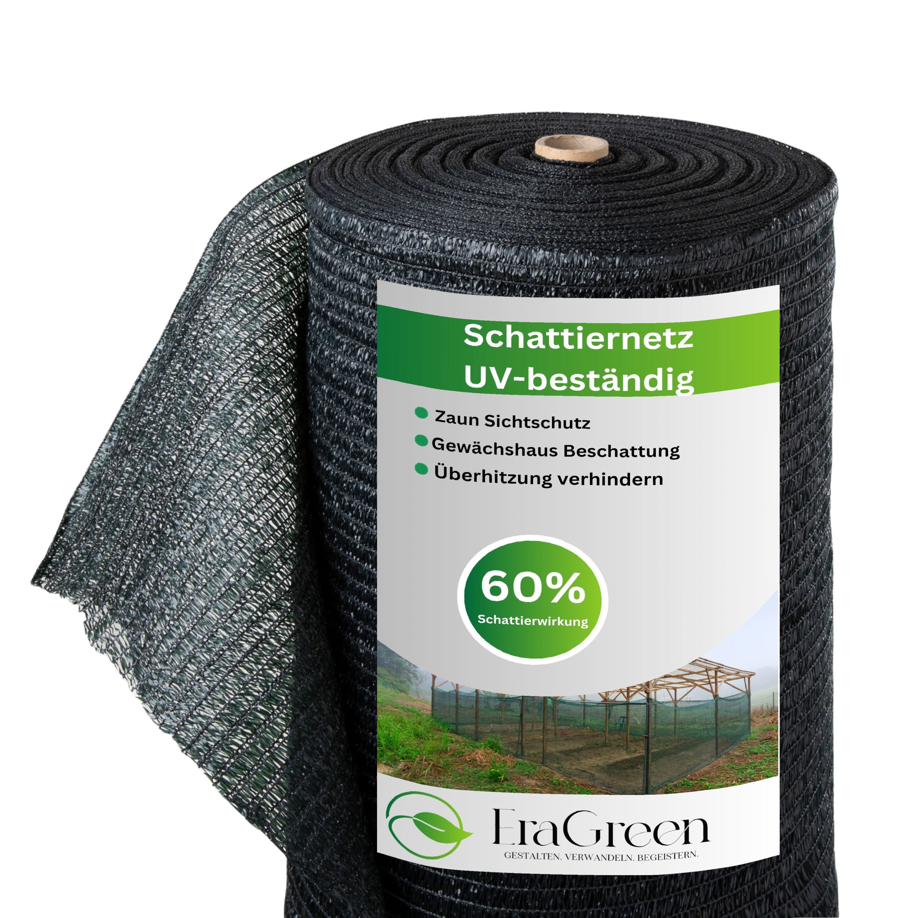 Schattiernetz dunkelgrün – Sonnenschutz mit 40%, 60% oder 85% Schattierwirkung