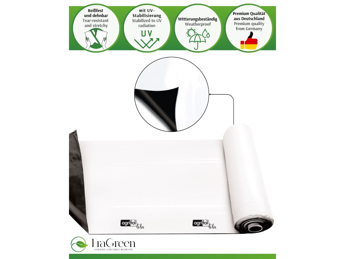 Premium Silofolie 150 µm Abdeckplane extrem dehnbar - ideal für Pools, Garten & BAU, UV-stabil, Poolplane, Abdeckfolie