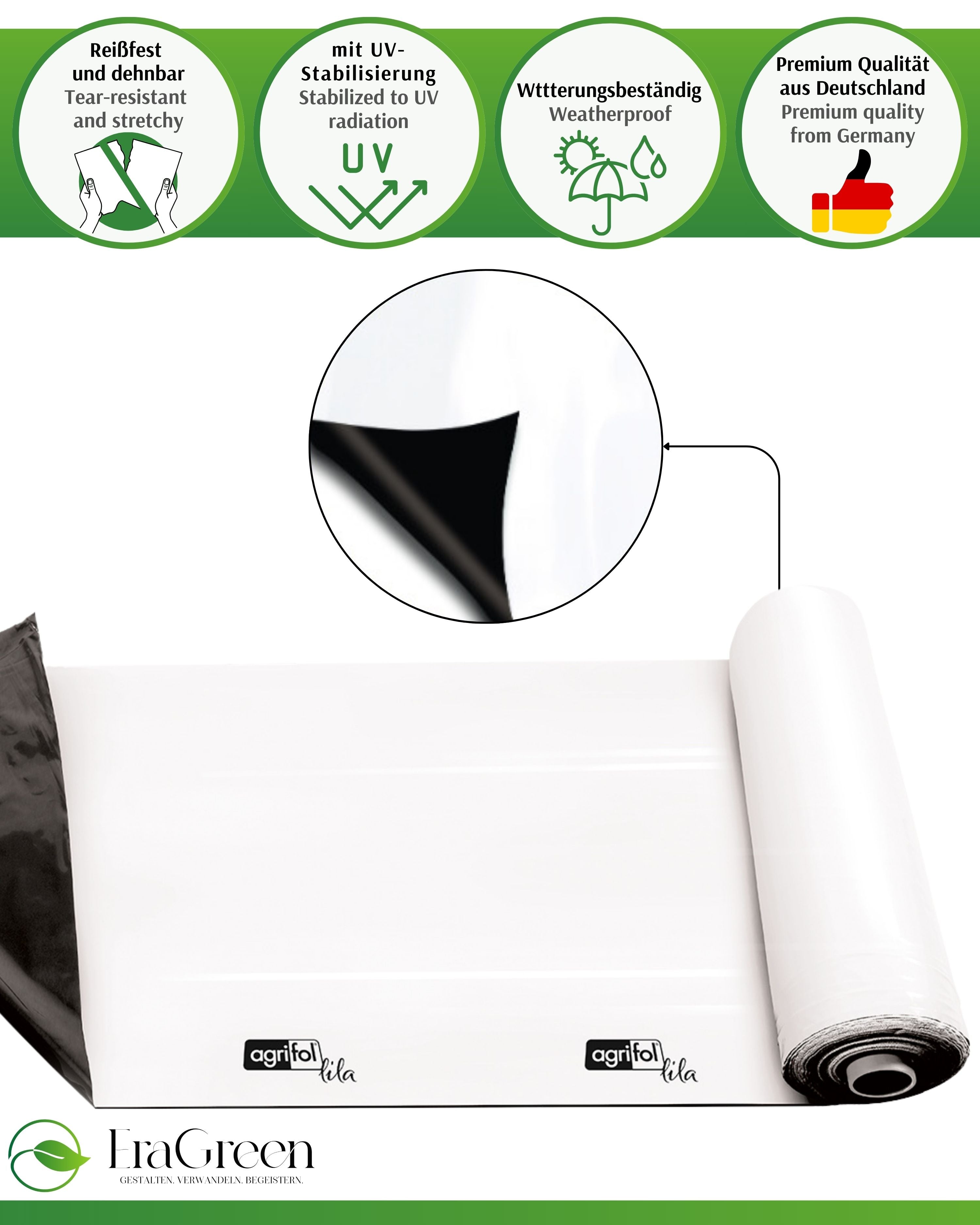 Premium Silofolie 150 µm Abdeckplane extrem dehnbar - ideal für Pools, Garten & BAU, UV-stabil, Poolplane, Abdeckfolie
