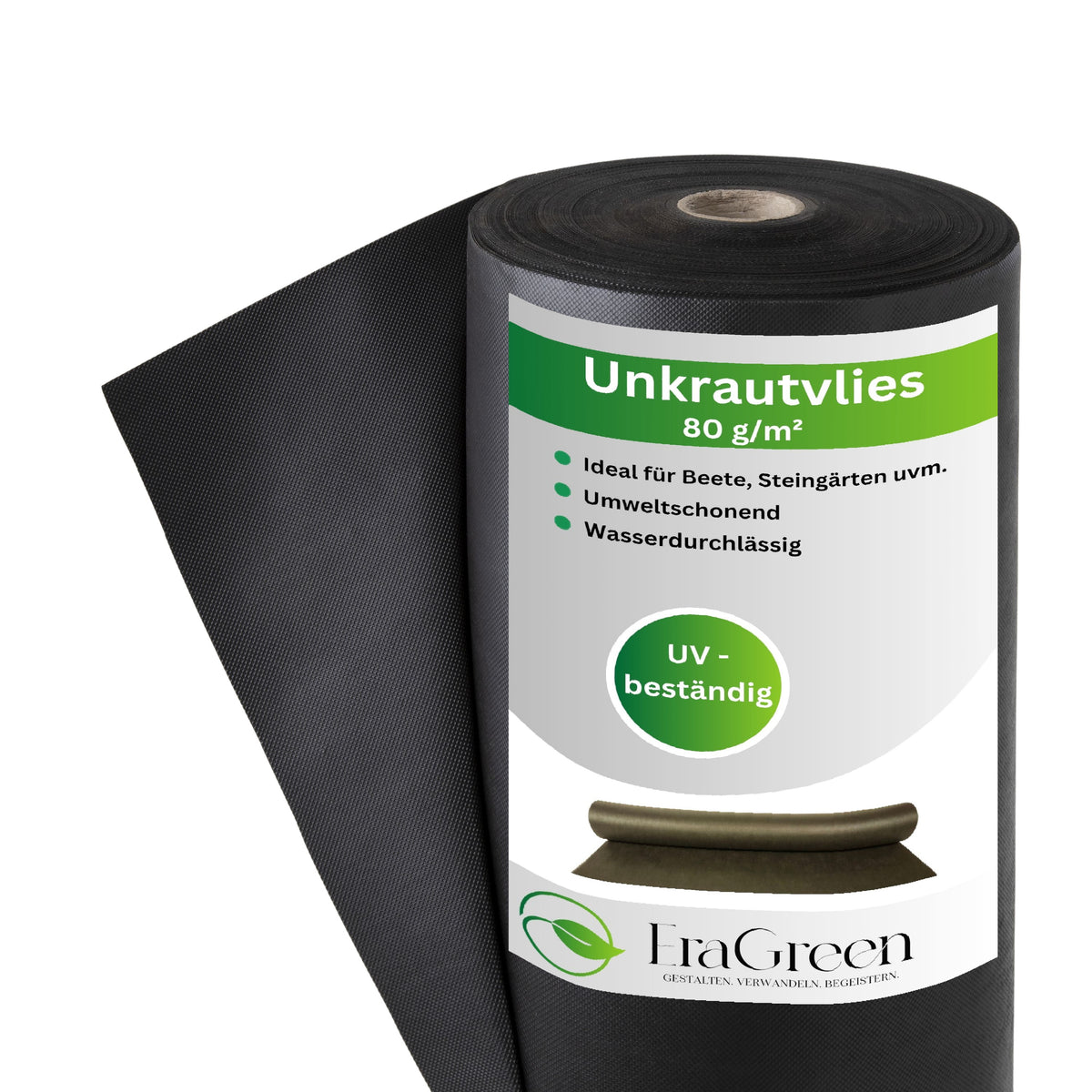 Tessuto anti-erbacce da 80 g/m², disponibile nei colori nero, bianco e marrone. Ecologico, permeabile all'acqua e ideale per giardino e terrazza.